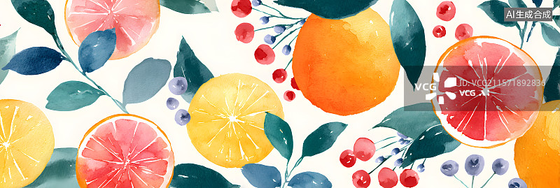 【AI数字艺术】水彩柠檬图片素材