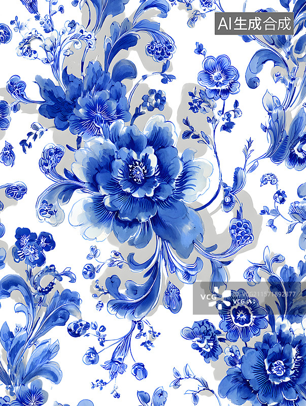 【AI数字艺术】青花瓷 背景图片素材