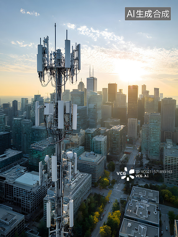 【AI数字艺术】信息电缆 5g  电力线支柱图片素材