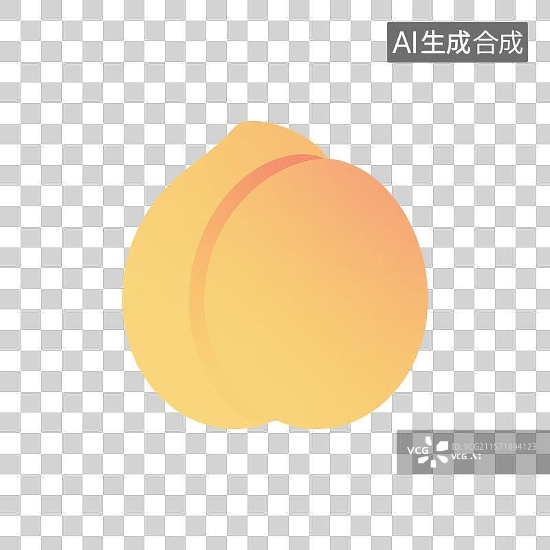 【AI数字艺术】简约风格水蜜桃扁平插画图标图片素材