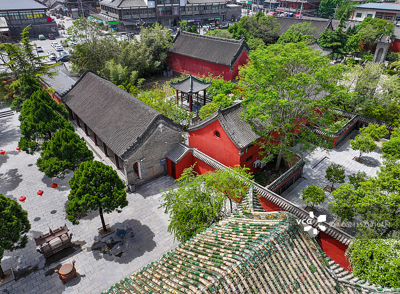 河南省开封市朱仙镇岳飞庙岳王庙航拍图片素材