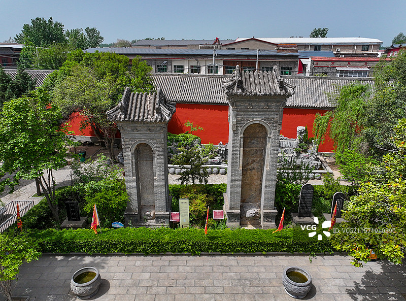 河南省开封市朱仙镇岳飞庙岳王庙航拍图片素材