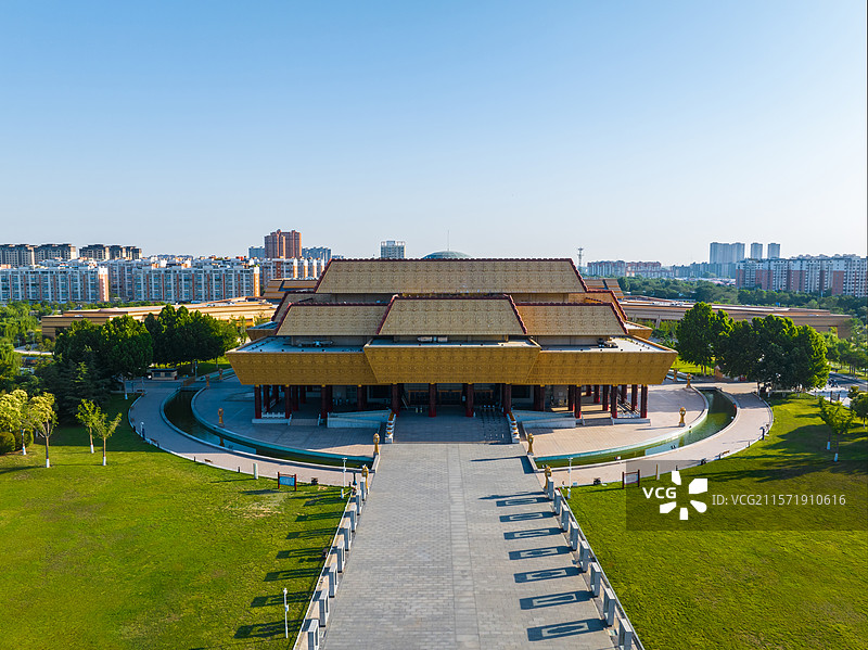 航拍河南省安阳市中国文字博物馆图片素材