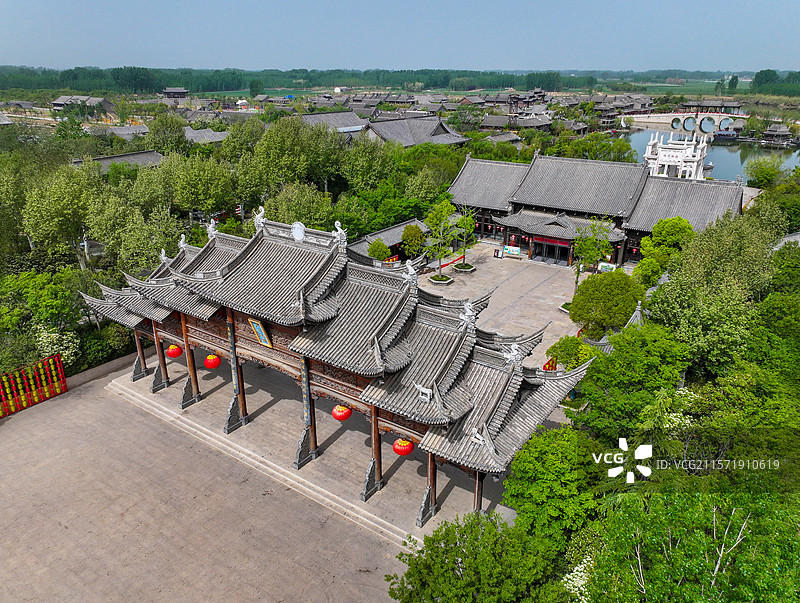 河南省开封市朱仙镇启封故园航拍图片素材