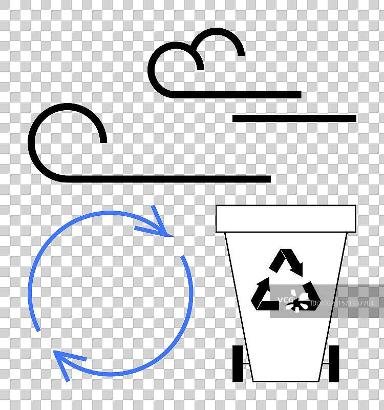 以风为主题的循环箭头回收概念图片素材