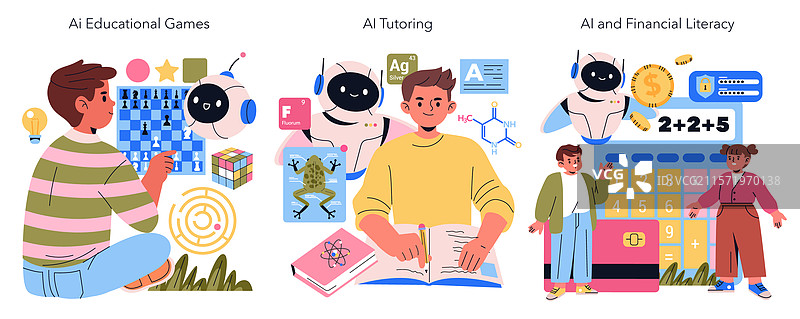 人工智能共同育儿平面图图片素材