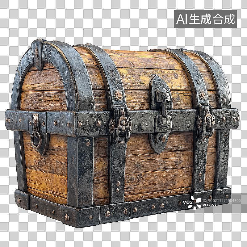 【AI数字艺术】复古木制宝箱图片素材