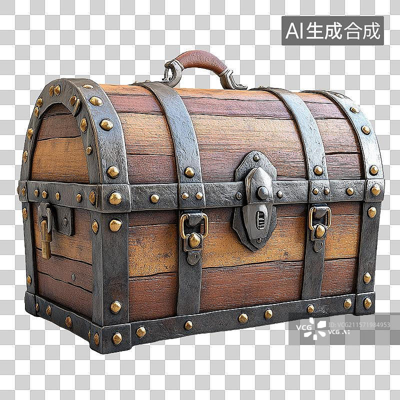 【AI数字艺术】复古木制宝箱图片素材