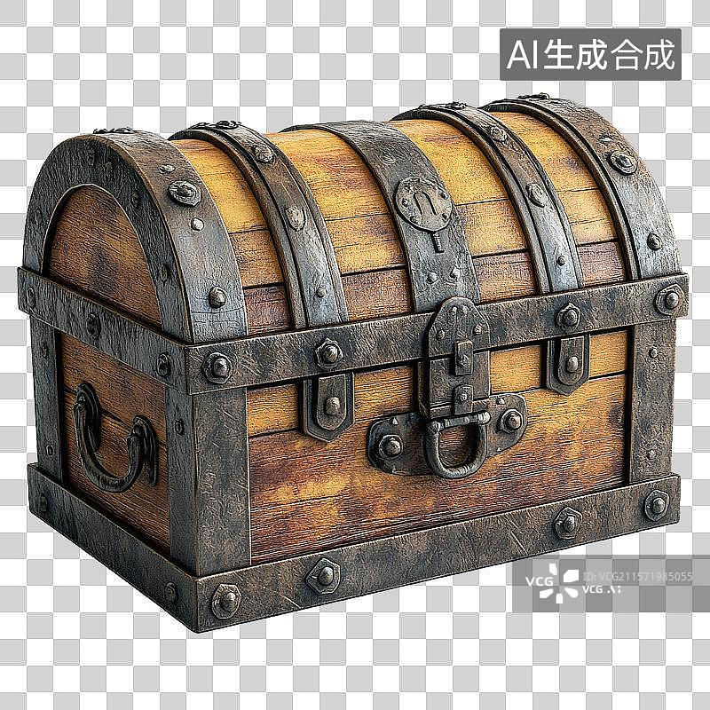【AI数字艺术】复古木制宝箱图片素材