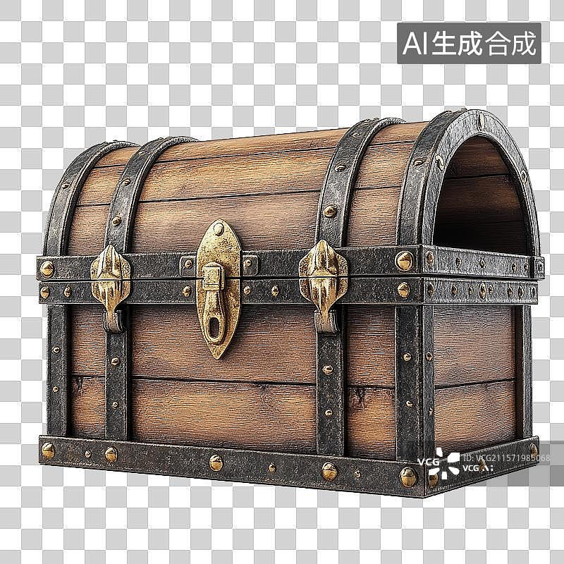 【AI数字艺术】复古木制宝箱图片素材