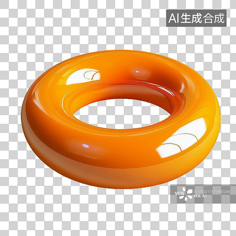 【AI数字艺术】橙色光滑环形物体图片素材