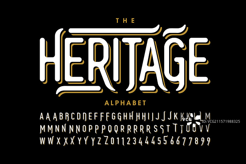 复古字母的遗产风格字体设计图片素材
