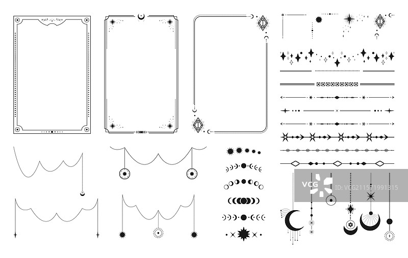 带有天体设计的边框模板图片素材