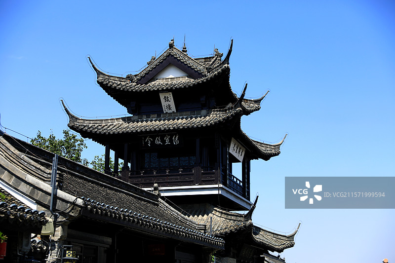 高邮盂城驿的鼓楼图片素材