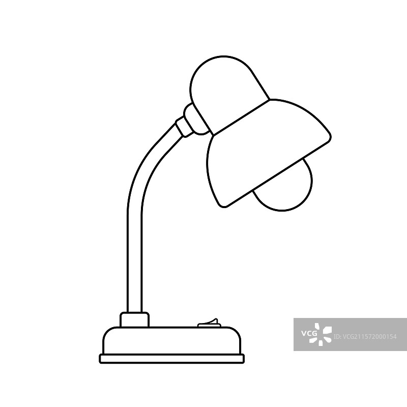 白色背景上的台灯轮廓图标图片素材