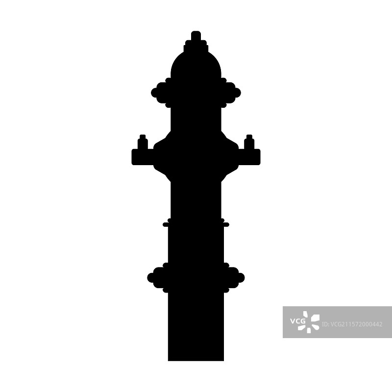 黑白消防栓剪影图标图片素材