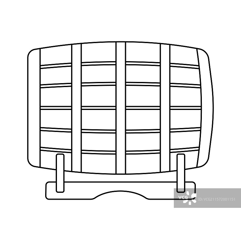 白色背景上的木桶轮廓图标图片素材