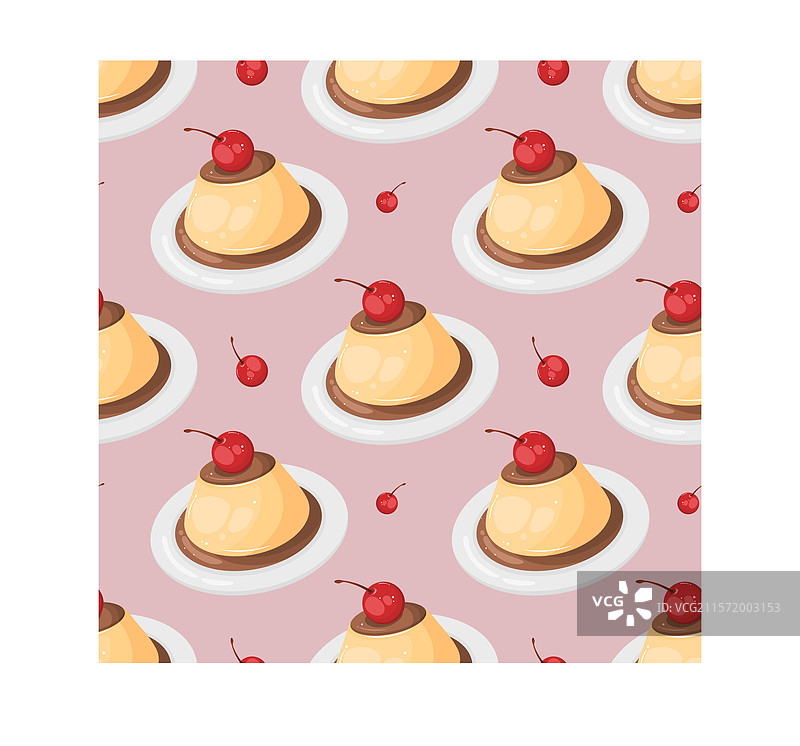 焦糖布丁无缝图案图片素材