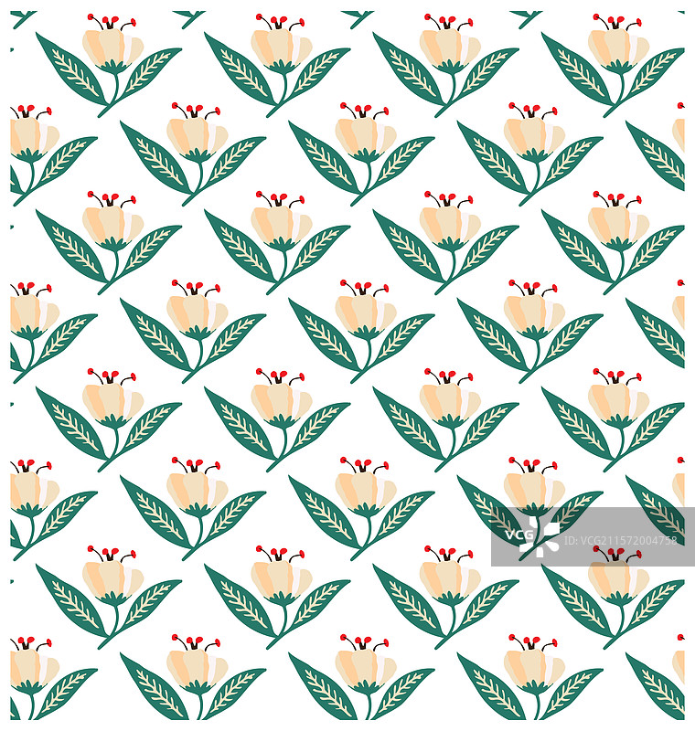 粉色和绿色花卉无缝印花图案图片素材