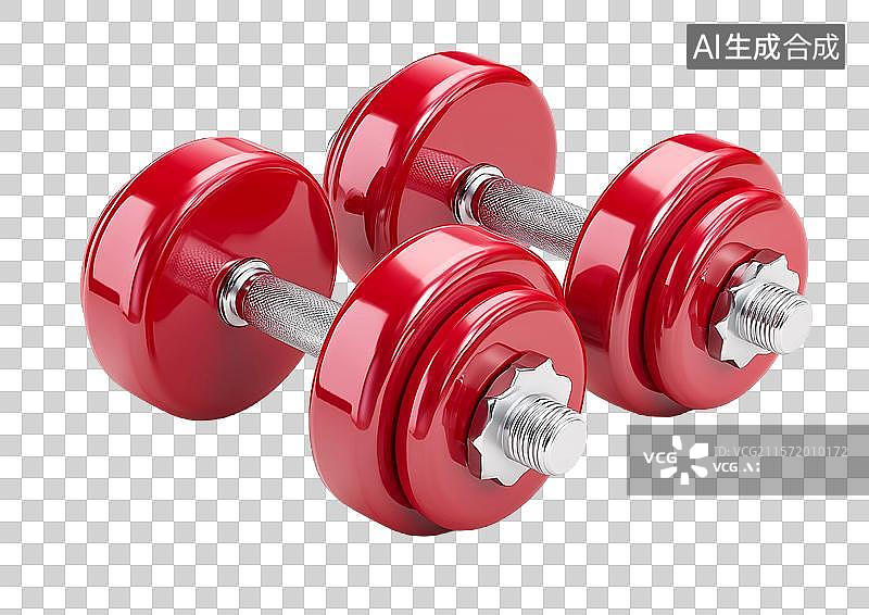 【AI数字艺术】【免抠png素材】3D卡通金属哑铃图片素材