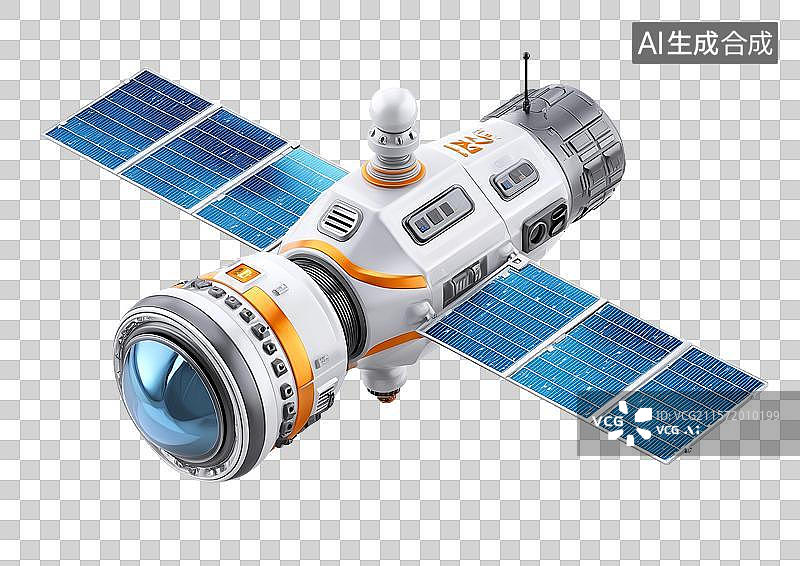 【AI数字艺术】【免抠png素材】一个3D卡通航天卫星图片素材