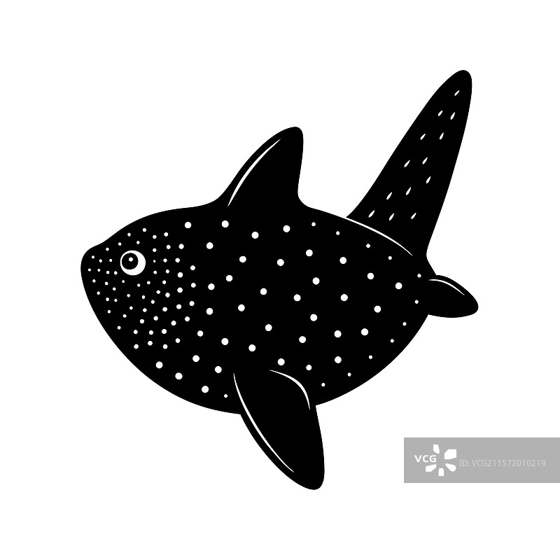 黑色海洋太阳鱼剪影图片素材