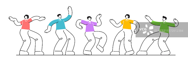 一群年轻快乐的人在跳舞图片素材