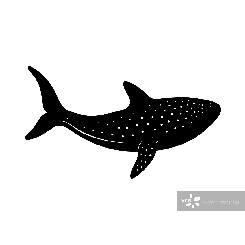 鲸鲨剪影艺术与黑色鲸鲨图片素材