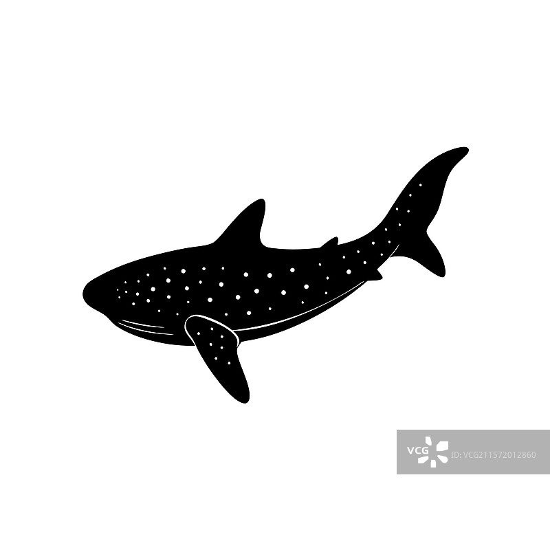 鲸鲨剪影艺术与黑色鲸鲨图片素材