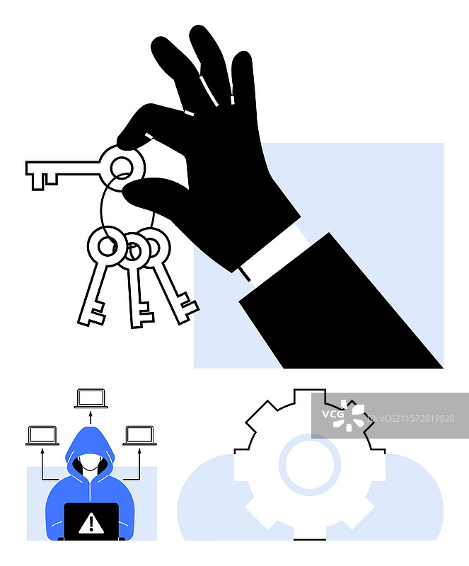 网络安全概念，手握钥匙图片素材