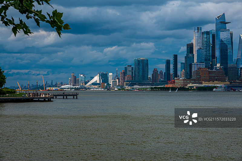 从HOBOKEN滨水公园，看风云变幻的曼哈顿图片素材