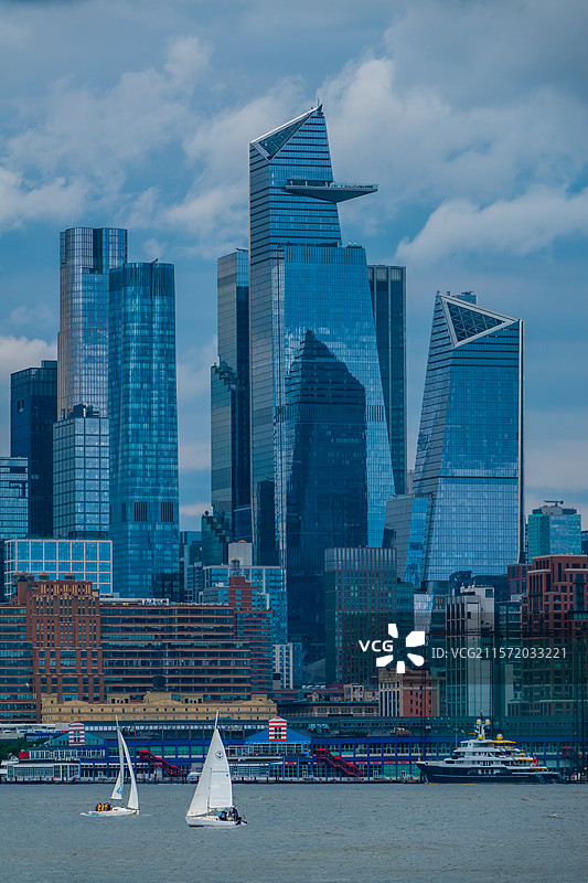 从HOBOKEN滨水公园，看风云变幻的曼哈顿图片素材