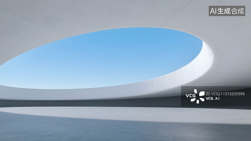 【AI数字艺术】极简未来建筑人造空间图片素材