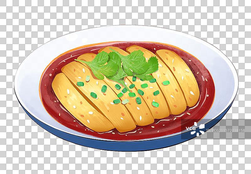口水鸡川菜特色美食手绘插画元素图片素材