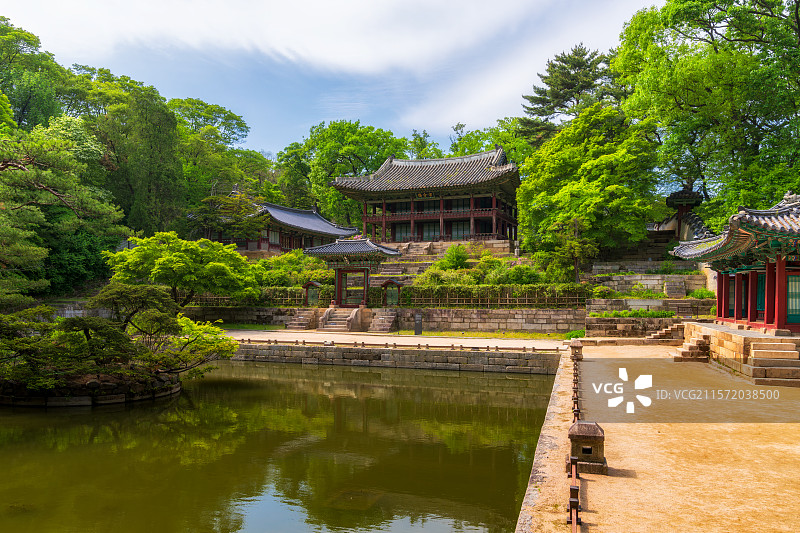昌德宫后苑（창덕궁 후원）‌Changdeokgung Palace，秘苑，禁苑，芙蓉池，宙合楼图片素材