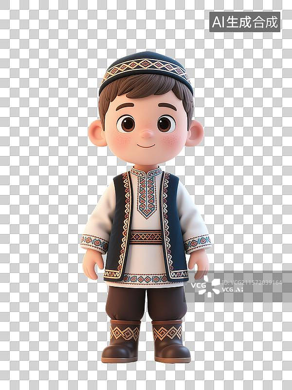 【AI数字艺术】一个穿着民族服饰的哈萨克族男子图片素材