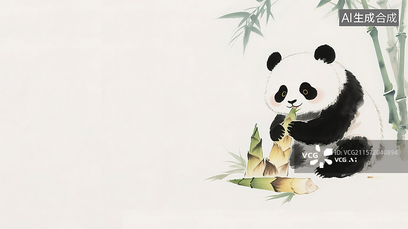 【AI数字艺术】水墨画居右图片素材