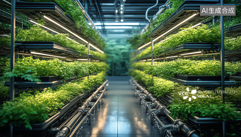 【AI数字艺术】垂直植物农业科技创新图片素材