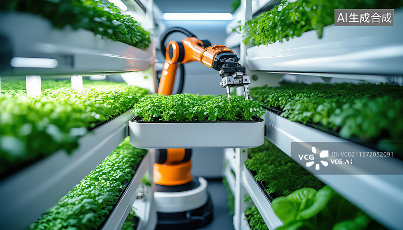 【AI数字艺术】垂直植物农业科技创新图片素材