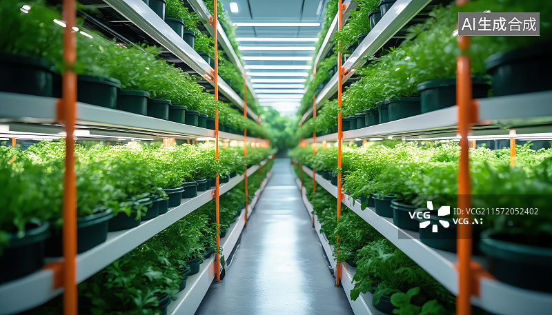 【AI数字艺术】垂直植物农业科技创新图片素材