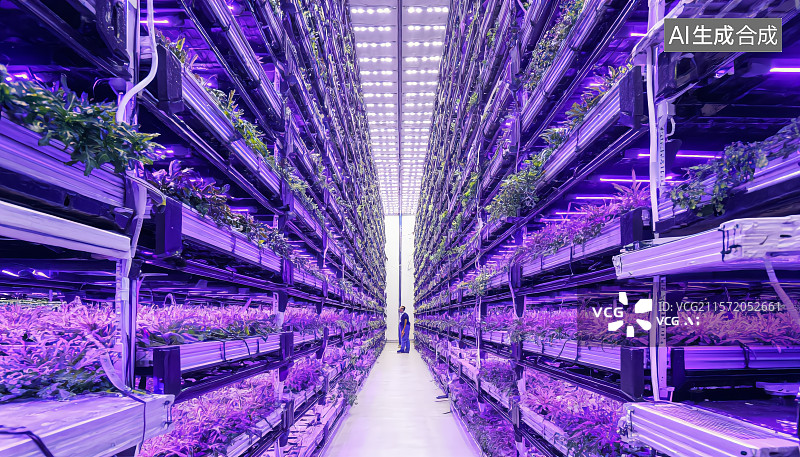 【AI数字艺术】垂直植物农业科技创新图片素材