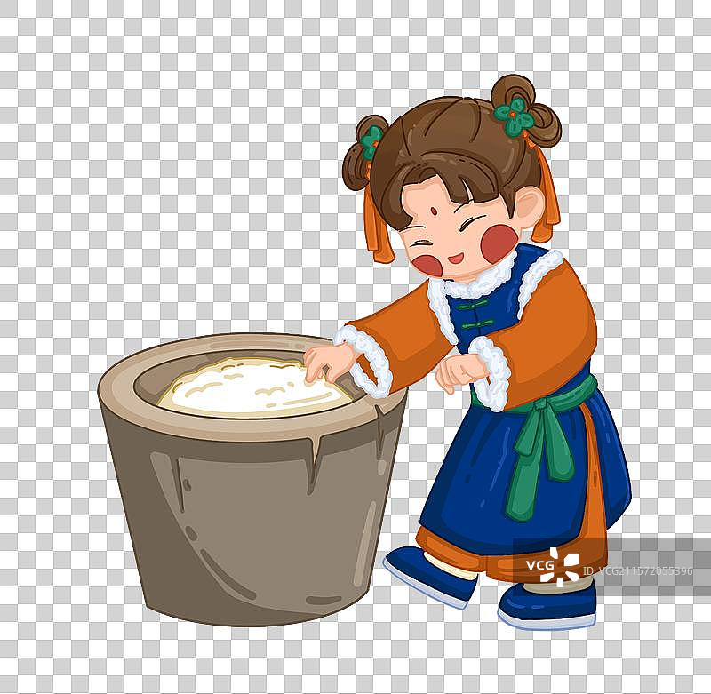 搡年糕 年画娃娃图片素材