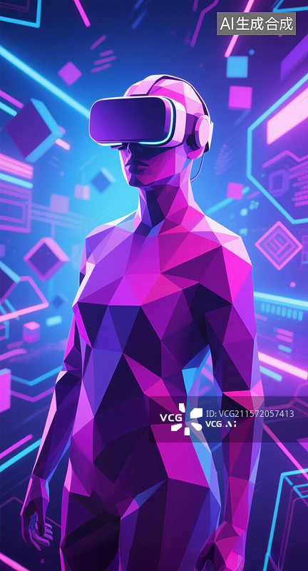 【AI数字艺术】3D三维VR眼镜虚拟角色元宇宙图片素材