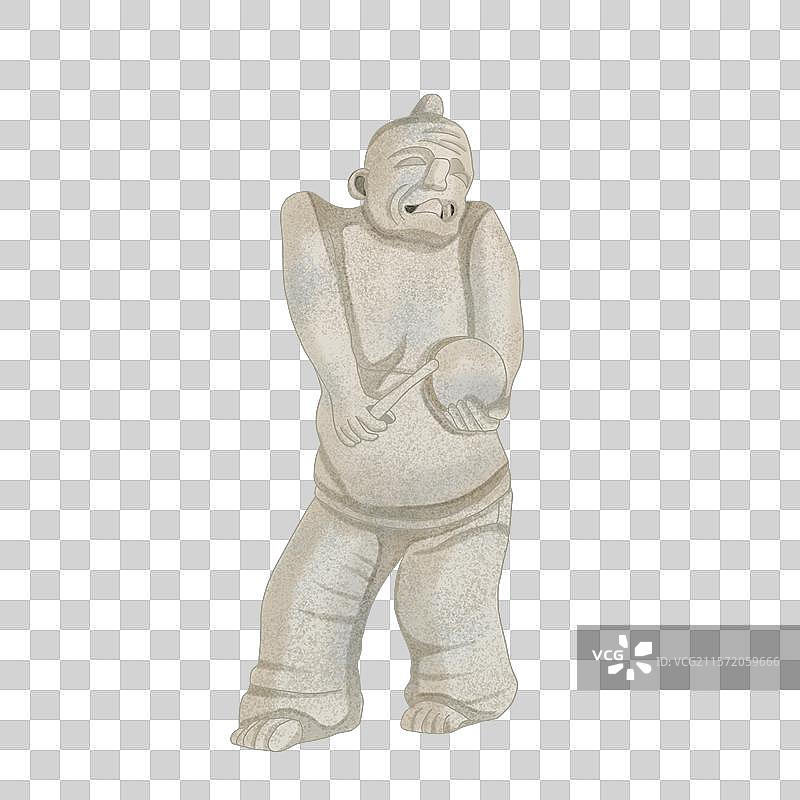 东汉陶说唱俑插画图片素材