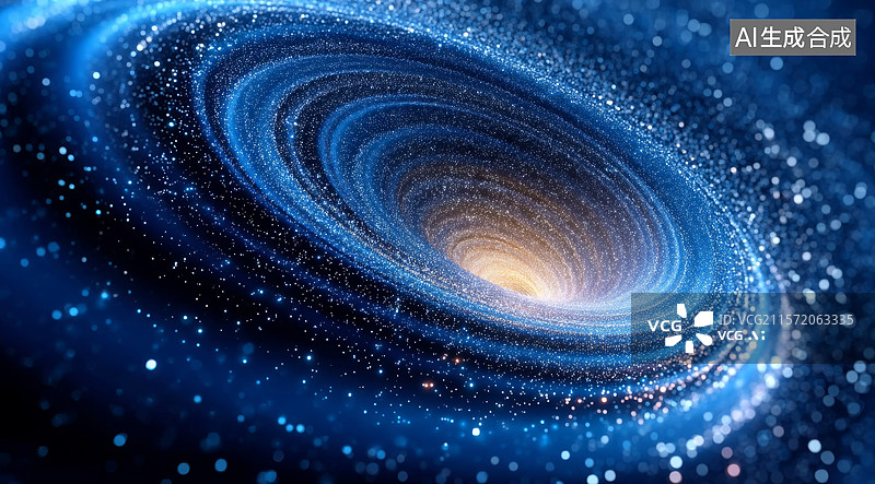 【AI数字艺术】璀璨星河中的螺旋星系图片素材