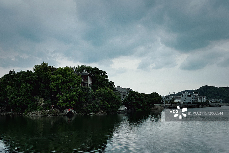 奉化 溪口镇 风景 旅游 河流 古镇图片素材