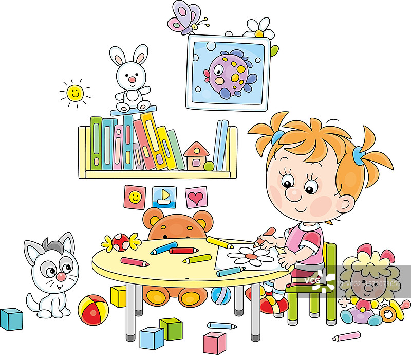 小孩在游戏室里画画图片素材