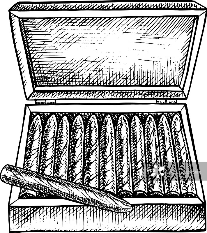 一盒昂贵雪茄的图形图片素材