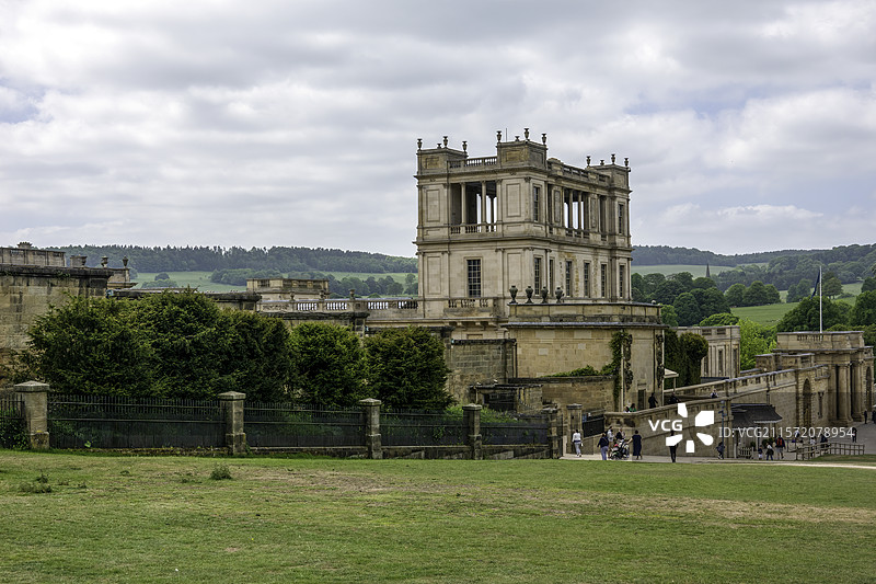 英国英格兰德比郡达西庄园风光（查兹沃斯庄园）图片素材