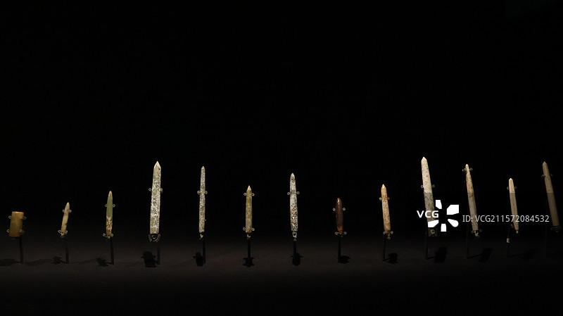 玉架山考古博物馆玉架山遗址玉锥形器软玉（透闪石）、滑石、软玉（阳起石）图片素材